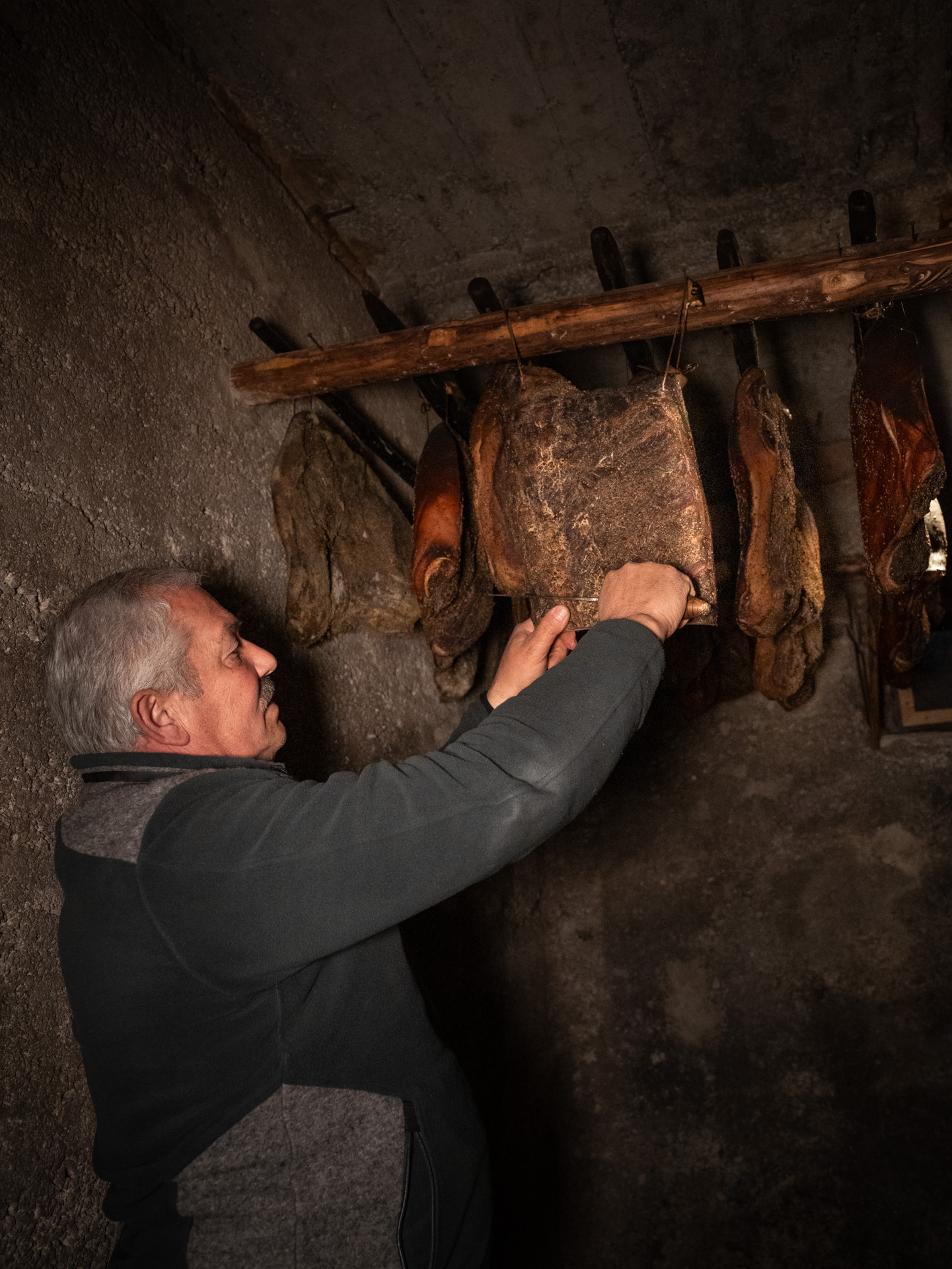 Speck beim Schneiden